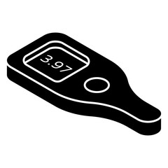 Sugar test machine icon, linear design of glucometer
