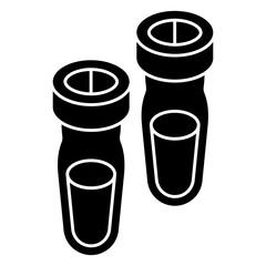 An editable design icon of sample tube, lab apparatus