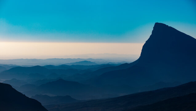 Abenddämmerung im al Hajar Gebirge,Oman,