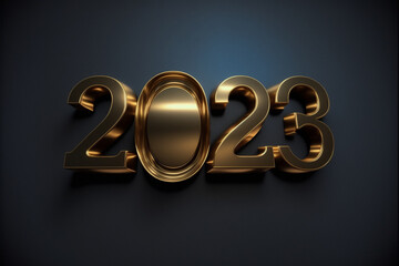 golden new year design 2023