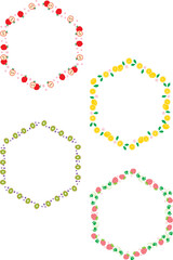 メッセージカードに使えるフレーム 枠 フルーツのイラスト