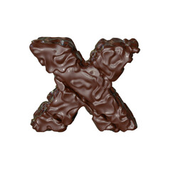 Wavy chocolate symbol. letter x