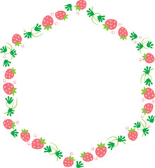 メッセージカードに使えるフレーム 枠 フルーツのイラスト