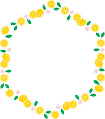 メッセージカードに使えるフレーム 枠 フルーツのイラスト