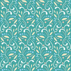 Fototapeta premium Abstract seamless pattern with openwork ornament. Floral ornamental texture. Decorative arabic vector pattern. Vintage mosaic for design tile, card, invitation, wallpaper, wrapping paper, fabric