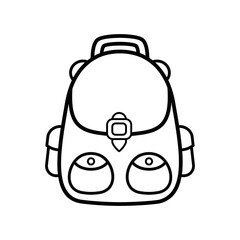 School bag vector illustration. Cartoon bag. Bag hand draw isolated.