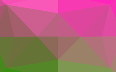 Light Pink, Green vector shining hexagonal background.