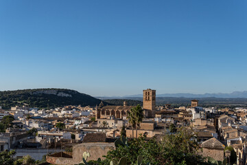Fototapeta na wymiar Aerial view of the town of Felanitx