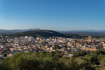Fototapeta na wymiar Aerial view of the town of Felanitx
