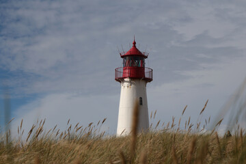 Leuchtturm auf der Nordsee Insel Sylt im Herbst