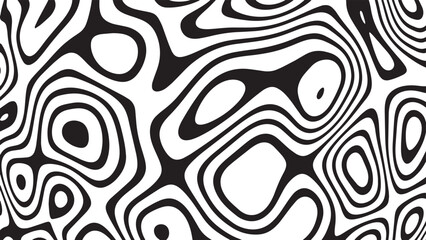 Black and white line pattern abstract background texture. Curvy and wavy backdrop.