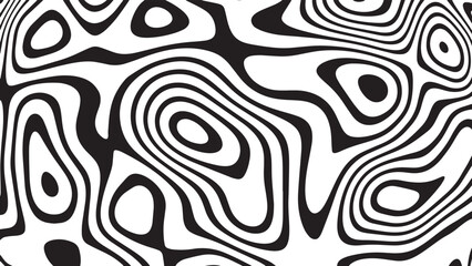 Black and white line pattern abstract background texture. Curvy and wavy backdrop.