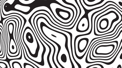 Black and white line pattern abstract background texture. Curvy and wavy backdrop.