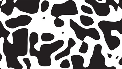 Black and white cow pattern animal skin texture. Abstract round shapes background design.