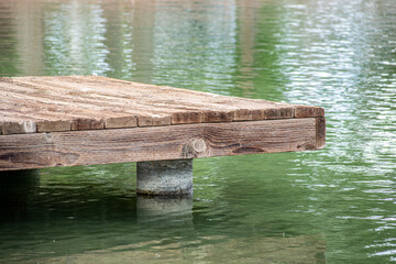 wooden dock in the river