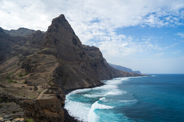 Fototapeta na wymiar Cliffs and ocean in Cabo Verde, Africa