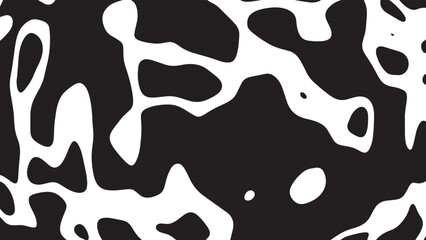 Fototapeta premium Black and white cow pattern animal skin texture. Abstract round shapes background design.