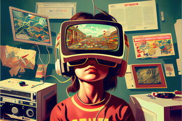 digital art, retro, vr, gaming, virtual world