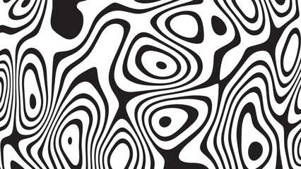 Fototapeta premium Black and white line pattern abstract background texture. Curvy and wavy backdrop.