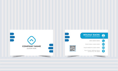 Creative and clean corporate business card design between white color.