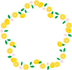メッセージカードに使えるフレーム 枠 フルーツのイラスト