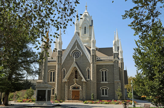 Trees and Assembly Hall - 1882 - Salt Lake City, Utah