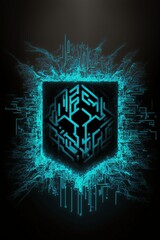 cybersecurity digital shield symbol illustration 