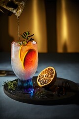 Alcoholic drink cocktail illustration made with Generative AI
