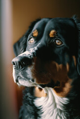 Cute happy dog  Generative AI