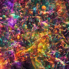 A DETAILED COMPOSITE COLORFUL SCANE DEPICTING THE HUMAN, Generative AI technology