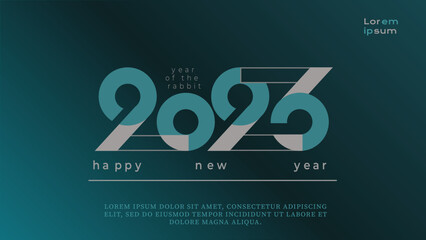 Happy new year 2023. Creative concept of 2023 new year with modern typeface number for social media template, card and banner