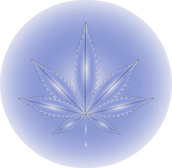 Vector illustration of marijuana leaf, cannabis plant used for medicinal purposes	