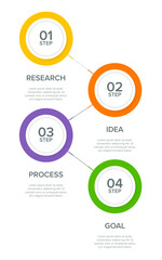 Vertical infographic design with icons and 4 options or steps. Thin line. Infographics business concept. Can be used for info graphics, flow charts, presentations, mobile web sites, printed materials.