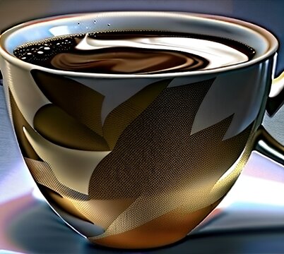 Gold Coffee Cup - Generative AI