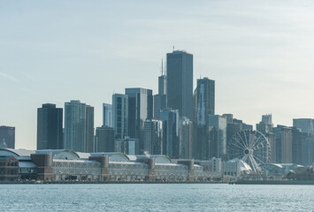 Fototapeta premium Chicago Business District, Downtown, Skyscraper. Michigan Lake