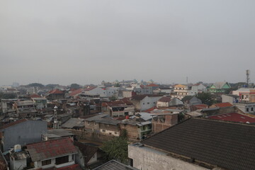 the atmosphere of the landscape of the city of Bandung in the Lengkong area in the morning