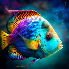 beautiful colorful tropical fish generative ai - obrazy, fototapety, plakaty