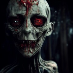 Scary zombie portrait illustration