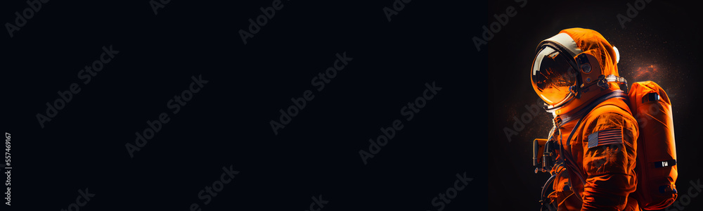 Wall mural astronaut on black background created with generative ai