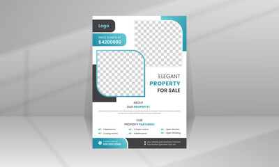 Modern Home Sale Flyer template with Photo for Real Estate Agent