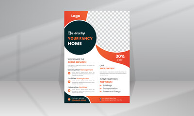 Build Fancy Dream Home Flyer template for construction Company