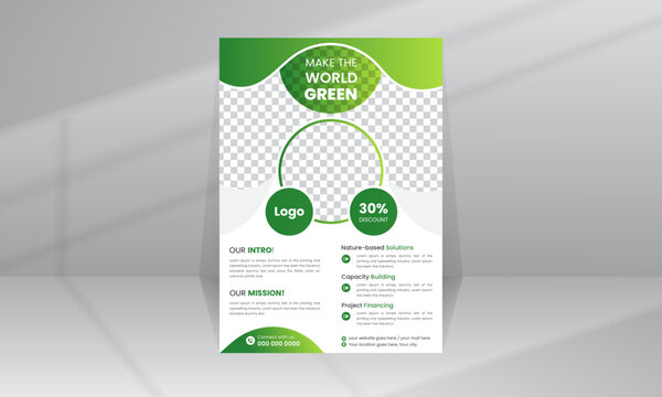 Save World Green Nature Flyer Poster template