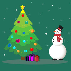 Christmas tree icon on a white background. Vector illustration