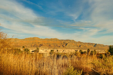 The bare mountains bordering Ash Meadows National Wildlife Refuge, in Amargosa Valley, adjacent to Death Valley, Mojave Desert, Nevada.
