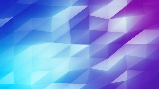 Abstract moving triangles blue purple low poly digital futuristic. Abstract background. Video in high quality 4k, motion design