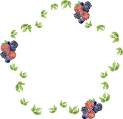 フルーツ飾りメッセージカードに使えるフレーム 枠 フルーツのイラスト