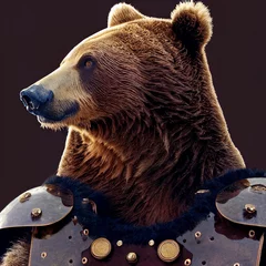 Fototapeten Warrior bear fantasy portrait illustration © Alguien