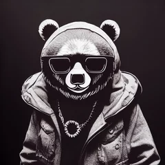 Fototapeten Fashionable bear character with sunglasses © Alguien