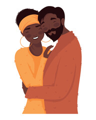 afro lovers couple