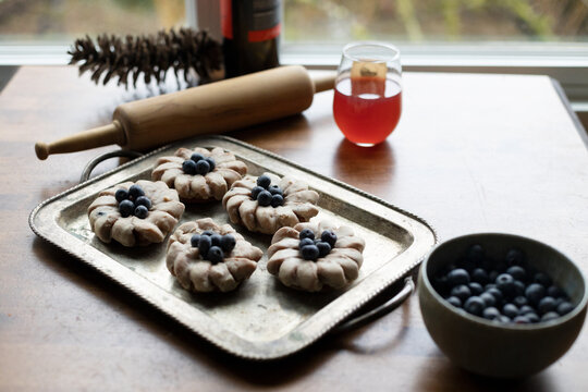 A festive holiday table setting.